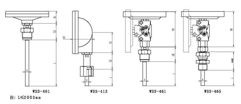 WSS工業雙金屬溫度計（通用型螺紋式）_http://www.siteall.cn_雙金屬溫度計_第3張