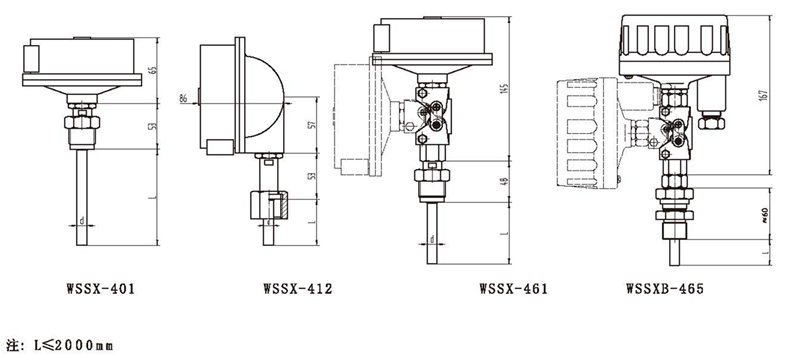 WSSX工業雙金屬溫度計（電接點型螺紋式）_http://www.siteall.cn_雙金屬溫度計_第3張